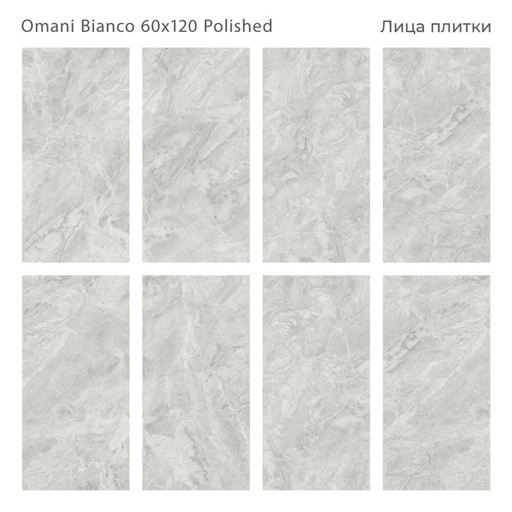 Плитка Omani Bianco 60x120 Polished серия Palacio