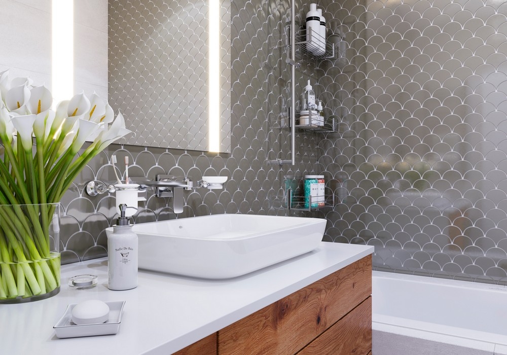 Мозаика Fan Shape Dark Grey Glossy (BF1312) серия Homework