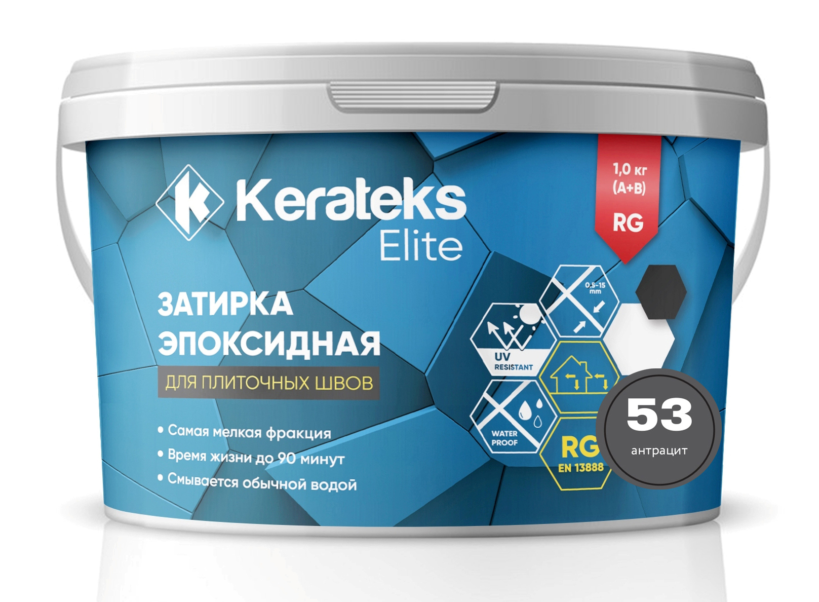 Затирка 53 Антрацит, 1 кг серия Kerateks Elite