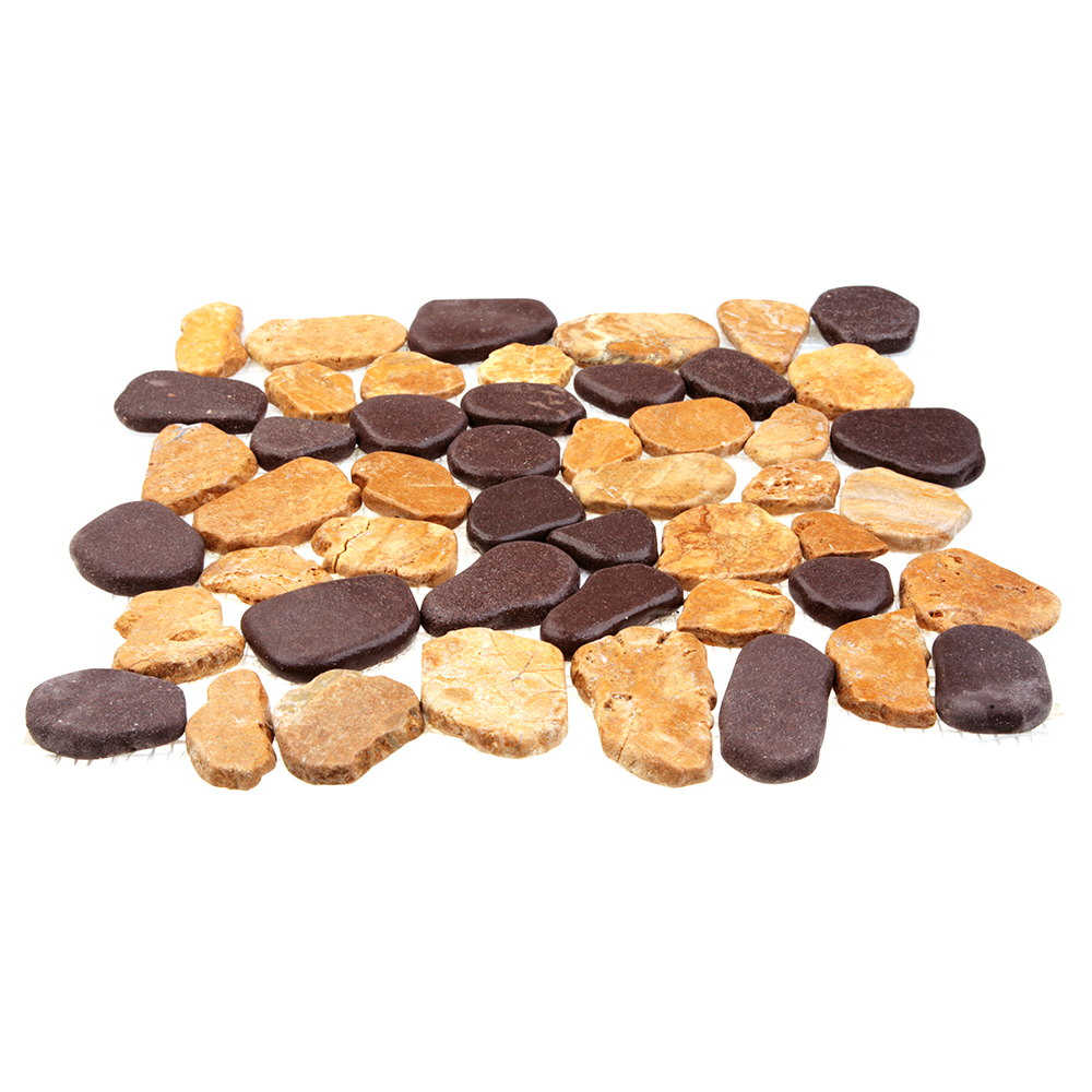 Мозаика 052365 MS9001 BC MIX МРАМОР красно-песочный круглый серия Nature