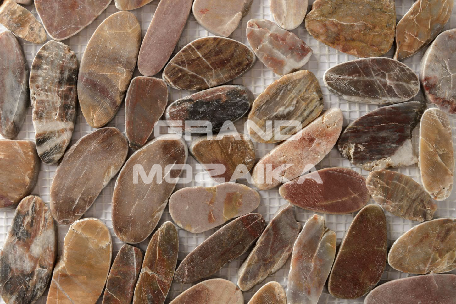 Мозаика 052382 MS00-2 BCP ГАЛЬКА овал красно-коричневая шлифованная серия Nature