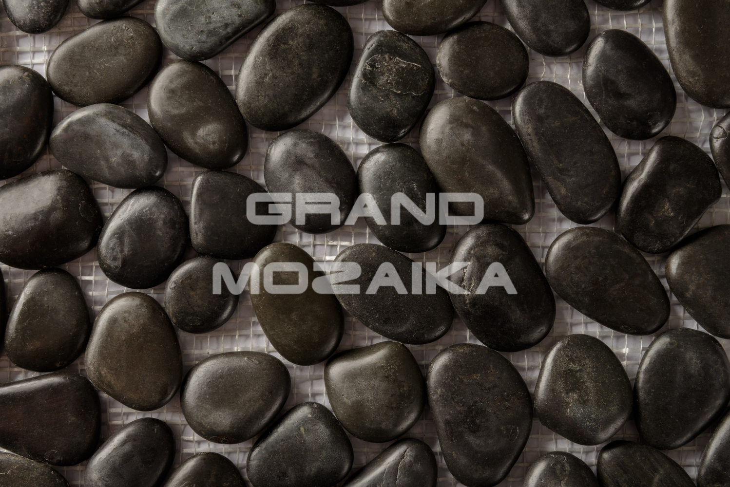 Мозаика 052352 MS00-3HP ГАЛЬКА чёрная шлифованная серия Nature