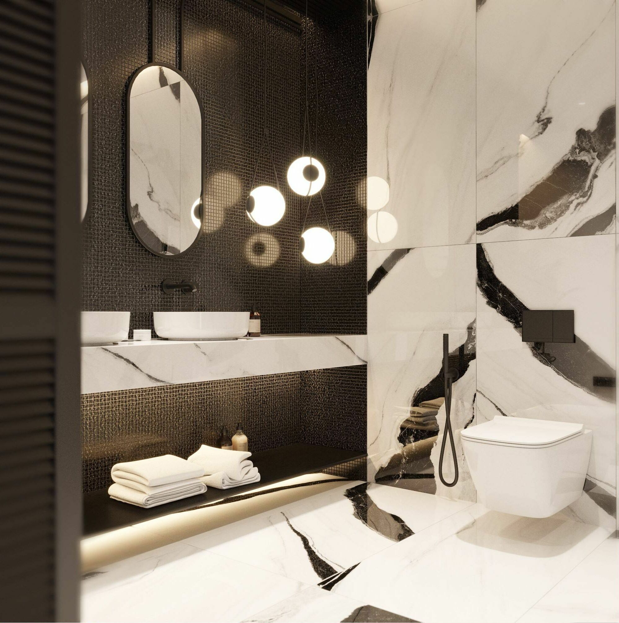 Мозаика Nero Marquina Pol. 15X15х4 серия Orro Stone