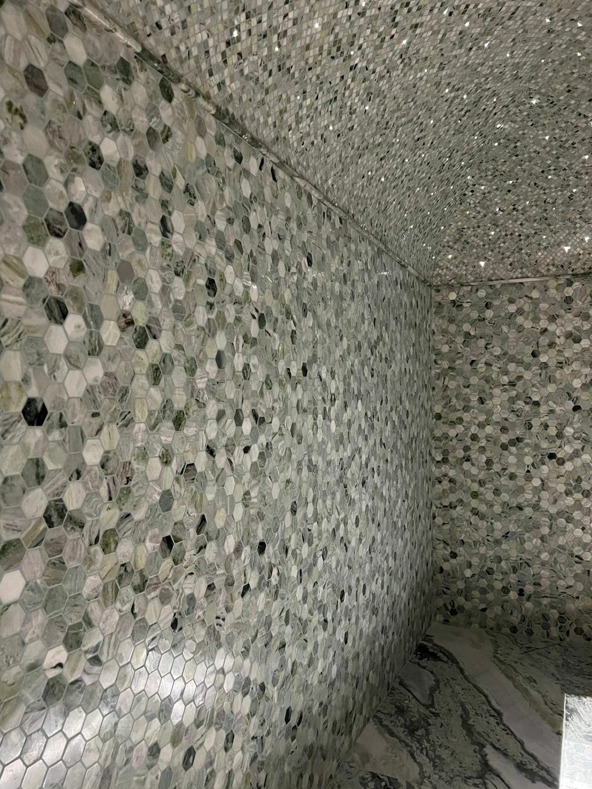 Мозаика Onice Verde oliva POL diamond 96x55x7 серия Pietrine