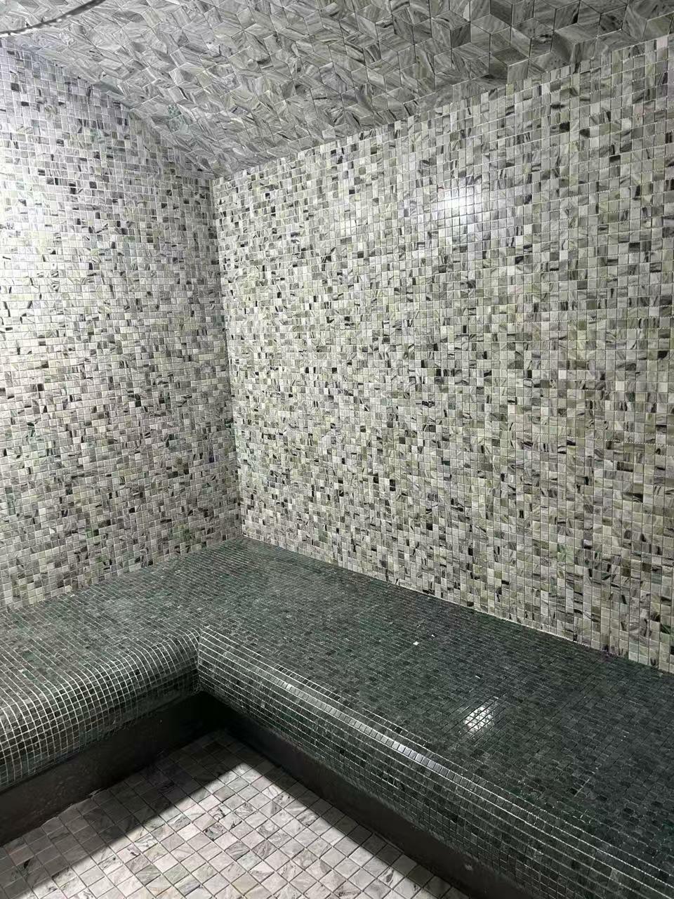 Мозаика Onice Verde oliva POL 23x23x7 серия Pietrine