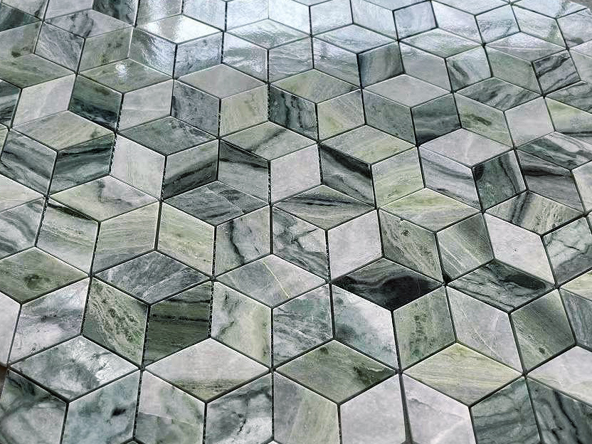 Мозаика Onice Verde oliva POL diamond 96x55x7 серия Pietrine