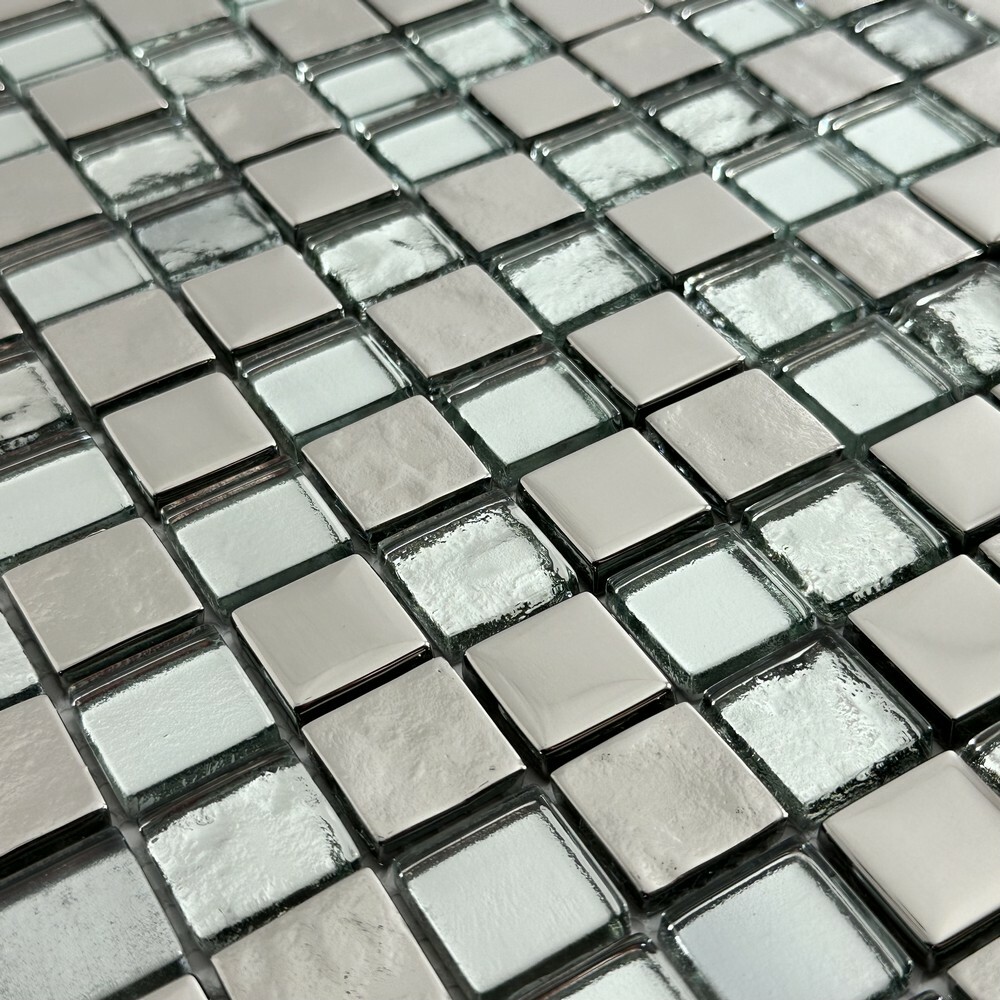 Мозаика CRYSTAL MIX SILVER серия Glass-M